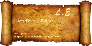Luczáti Edit névjegykártya